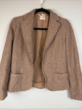 ✨Vintage 80s Roth Le Cover Sport Houndstooth Blazer Cropped Jacket Size 6